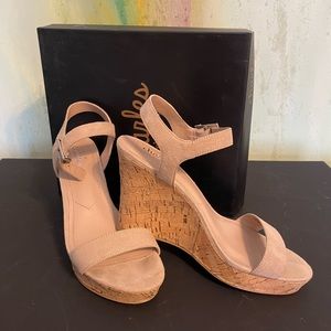 Charles David cream wedge sandals